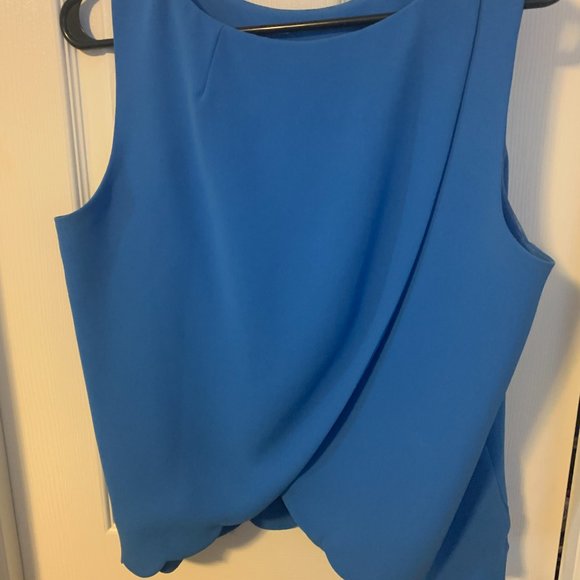 J Crew Blue Scalloped Open-Back Blouse - Picture 2 of 3